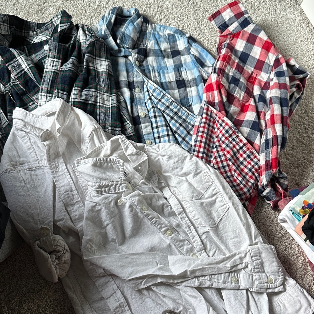 Boys Gap Plaid and Solid Color Shirt Collection